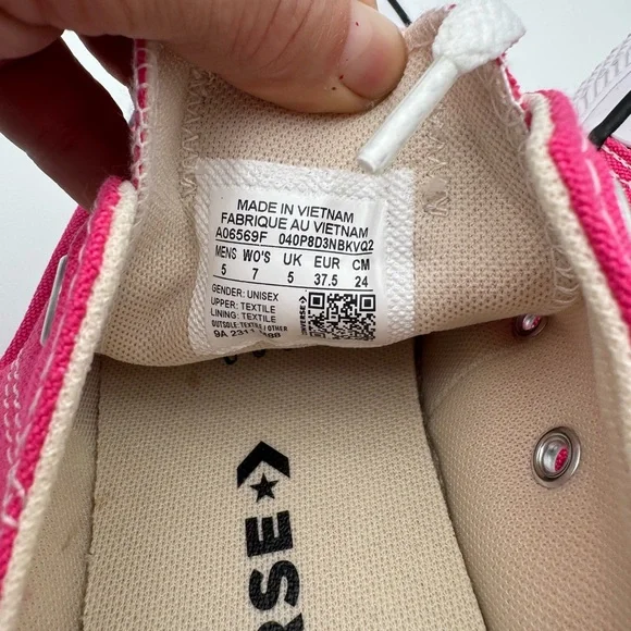 Converse Women's Pink Canvas Sneakers - Picture 5 of 5